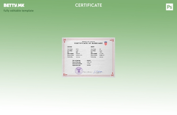 Модерен стил на Хрватска, шаблон за PSD, шаблон за документи за брак